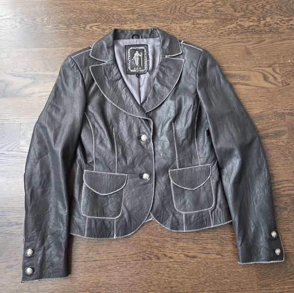 My Tribe Jackets & Blazers - My Tribe Stylish Black Leather Women's Jacket Sz.L
